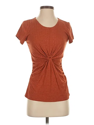 Pre-owned Ophelia Roe Short Sleeve Top Orange Sweetheart Neckline Tops