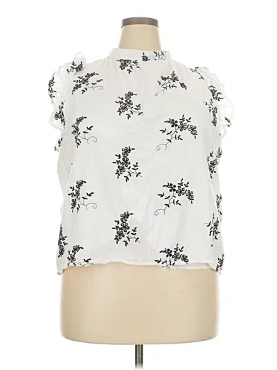 Pre-owned Ophelia Roe Sleeveless Blouse In White