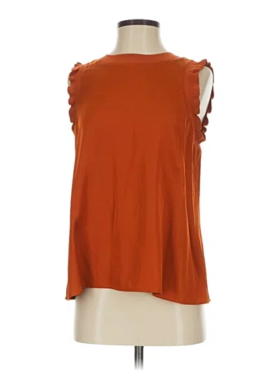 Pre-owned Ophelia Roe Sleeveless Top Orange One Shoulder Neckline Tops