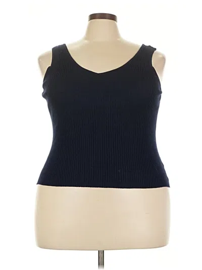 Pre-owned Ophelia Roe Tank Top Blue Strapless Neckline Tops