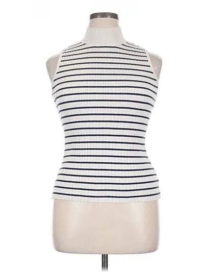 Pre-owned Ophelia Roe Tank Top Ivory Halter Neckline Tops In White