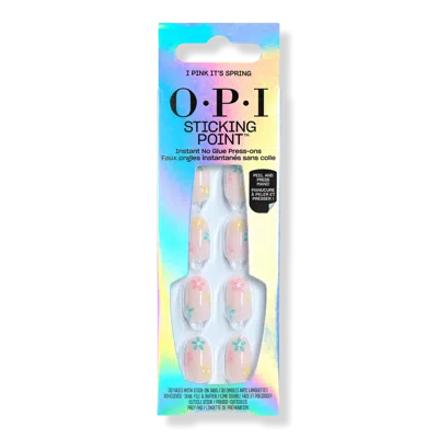 Opi Sticking Point Press On Nails - I Pink It's Spring In White