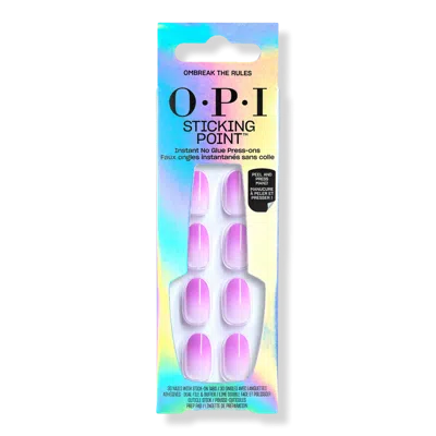 Opi Sticking Point Press On Nails - Ombreak The Rules In Pink