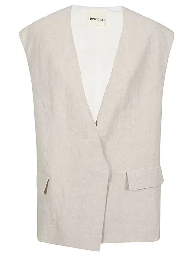 Opificio Linen Vest In Neutral