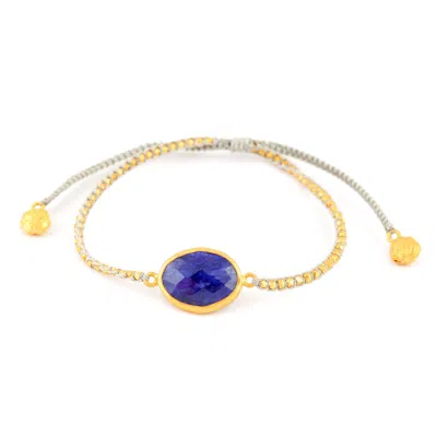 Opium Jewels Women's Blue / Grey / Gold Lapis Lazuli Chakra Bracelet - Third Eye Chakra - Ajna In Multi