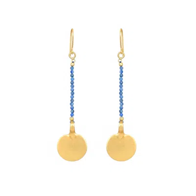 Opium Jewels Women's Gold / Blue Blue Spinel Earrings