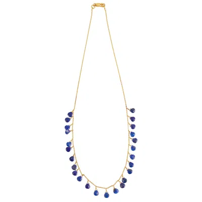 Opium Jewels Women's Gold / Blue Jezebel Necklace In Lapis Lazuli