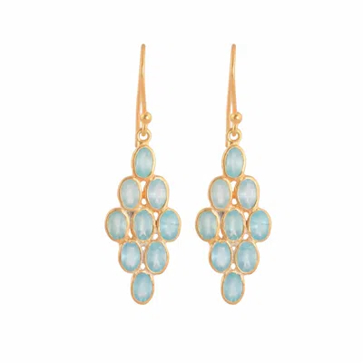Opium Jewels Women's Gold / Blue Night Star Jali Drops - Apatite In Multi