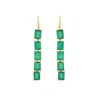 Opium Jewels Women's Gold / Green Baguette Cut  Droplets In Green Onyx