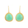 Opium Jewels Women's Gold / Green Faceted Drops In Luminous Chrysoprase