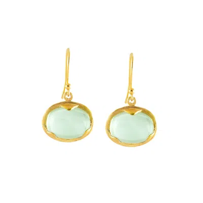 Opium Jewels Women's Gold / Green Orbit Drops Cabochon Green Amethysts