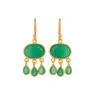 Opium Jewels Women's Gold / Green Raindrop Earrings - Green Onyx