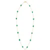 Opium Jewels Women's Gold / Green Short Chain Necklace - Emeralds