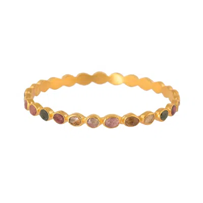 Opium Jewels Women's Gold Kundan Bangle With Tourmaline Stones
