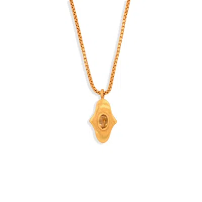 Opium Jewels Women's Gold / Neutrals / Yellow Birthstone Hamsa Necklace In Citrine November In Gold/yellow