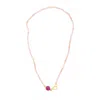 Opium Jewels Women's Gold / Orange Faceted Orange Sapphire Strand With Raw Cut Ruby Clasp In Multi