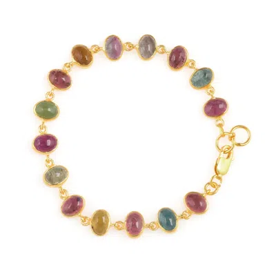 Opium Jewels Women's Gold Orbit Bracelet - Cabochon Tourmalines