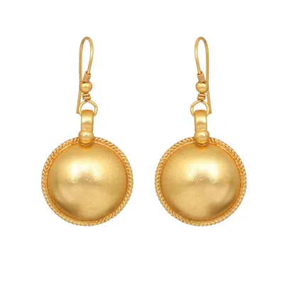 Opium Jewels Women's Gold Plated Tribal Disc Earrings