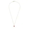 Opium Jewels Women's Gold / Red Hand Carved 18 Carat Gold & Ruby Pendant On 18 Carat Gold Fine Chain