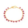 Opium Jewels Women's Gold / Red Ruby Drops Garland Bracelet