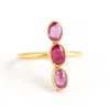 Opium Jewels Women's Gold / Red Wand Ring - Rubies