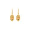 Opium Jewels Women's Gold Sacred 9 Stone Navratna Earrings In Gold