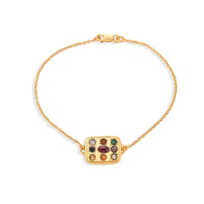 Opium Jewels Women's Gold Sacred Nine Stone Navratna Bracelet