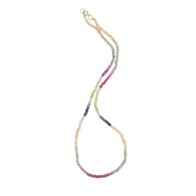Opium Jewels Women's Gold Sapphire Strand In Pink, Blue & Yellow Sapphires In Multi