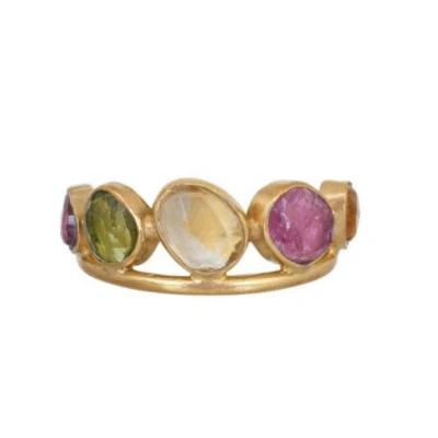 Opium Jewels Women's Gold Tiara Ring - Tourmalines