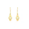 Opium Jewels Women's Gold / White Birthstone Hamsa Drops In Diamond - April