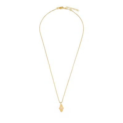 Opium Jewels Women's Gold / White Birthstone Hamsa Necklace In Opal - October In Multi