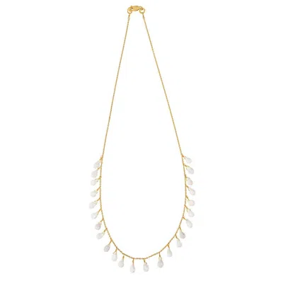 Opium Jewels Women's Gold / White Jezebel Necklace With Rainbow Moonstones In Multi