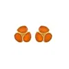 Opium Jewels Women's Gold / Yellow / Orange Lotus Studs - Carnelian