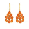 Opium Jewels Women's Gold / Yellow / Orange Peacock Tail Drops In Carnelian