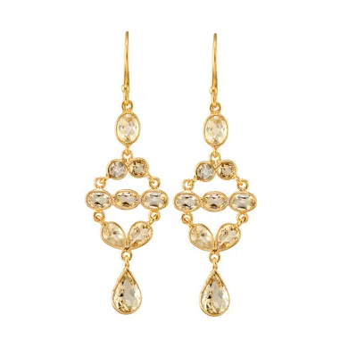 Opium Jewels Women's Gold / Yellow / Orange Tara Citrine Earrings