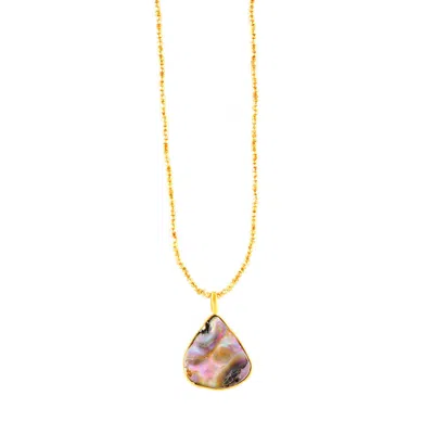 Opium Jewels Women's Pink / Purple / Gold Paui Shell Pendant Necklace In Multi