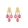 Opium Jewels Women's Pink / Purple / White Rani Cocktail Drops - Rainbow Moonstone & Rubies
