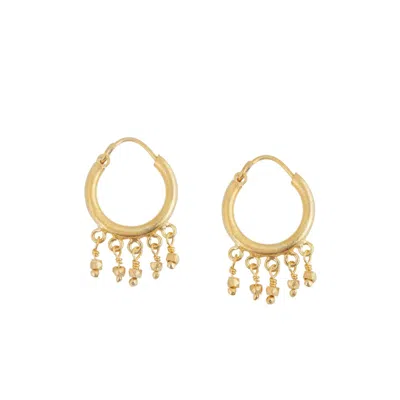 Opium Jewels Women's Small Hoops - Gold Beads