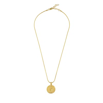 Opium Jewels Women's Small Vintage Rupee Coin On Gold Plated Chain