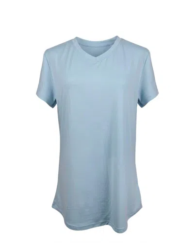 Opportunities Inc Women's Lounge Short Sleeve Shirt In Light Blue