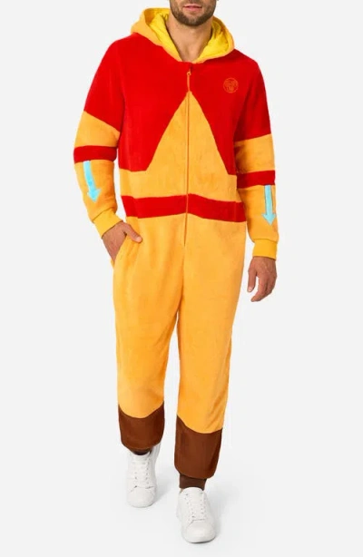 Opposuits Aang Avatar® Long Sleeve Hooded Fleece Jumpsuit In Multi