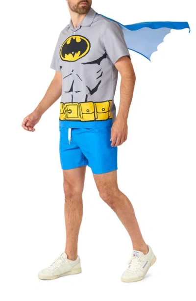 Opposuits Batman Camp Shirt, Shorts & Removable Cape Set In Blue