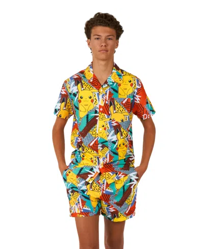 Opposuits Kids' Big Boys 2 Pc Summer Pikachu Shirt And Shorts Set In Miscellaneous