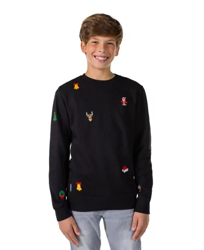Opposuits Kids' Big Boys X-mas Icons Cotton Sweater In Black