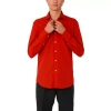 Opposuits Big Kid Boys Spread Collar Long Sleeve Dress Shirt In Red