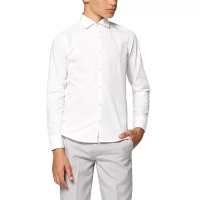 Opposuits Big Kid Boys Spread Collar Long Sleeve Dress Shirt In White