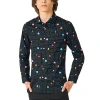 Opposuits Big Kid Boys Spread Collar Long Sleeve Pacman Dress Shirt In Blue