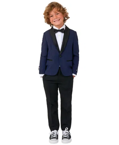 Opposuits Kids' Boys' 2t-8 Long-sleeve Tailored Blazer, Slim Fit Pants And Tie, 3-piece Set In Blue