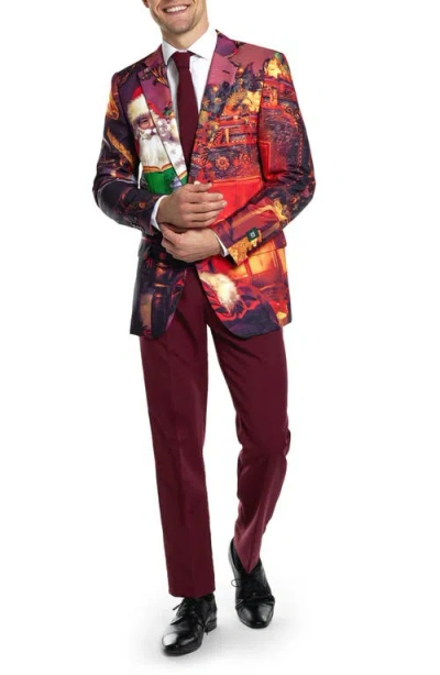 Opposuits Classic Cause Vintage Advertisement Print Two-piece Suit & Tie In Red