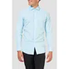 Opposuits Cool Blue Modern Tailored Fit Wrinkle Resistant Button-up Shirt In Blue